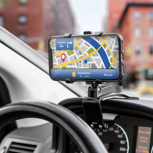 Telefoonhouder voor dashboard, zwart