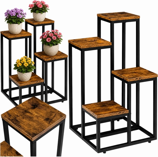 Bloemenstandaard, metaal, 4 niveaus, 68 cm - 1 stuk