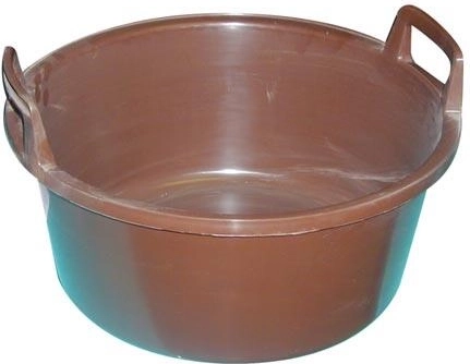 Plastic teil met handgrepen 43 cm, 15 l, bruin