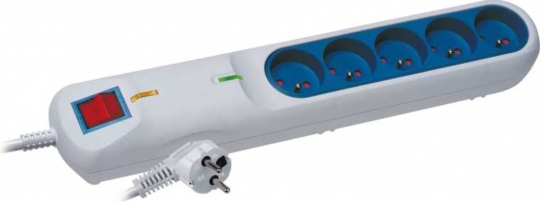 Overspanningsbeveiligingsstekkerdoos LF 2005 met kabel van 3 m, grijs