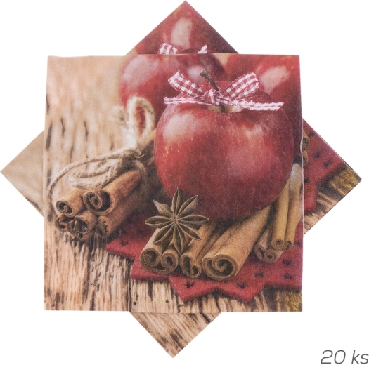 Papieren servetten met appelmotief 33 × 33 cm 20 stuks