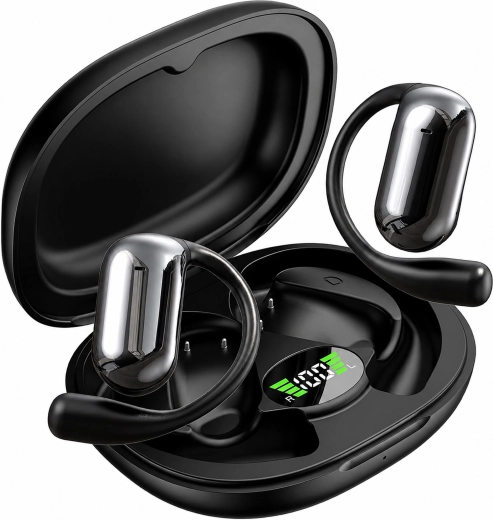 Draadloze Bluetooth-oordopjes met oplaadcase en AI-vertaler, zwart