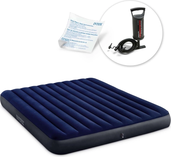 Opblaasbaar Intex-matras met handpomp 203 × 183 × 25 cm