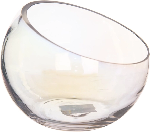Decoratieve glazen vaas met parelmoereffect 14,5 × 14,5 × 11,5 cm