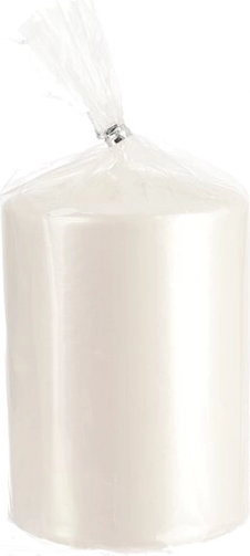 Matwitte cilindervormige kaars 7 × 10 cm