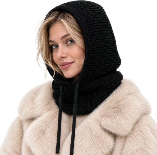 Dames winterbalaclava Glimz 3-in-1 – Zwart