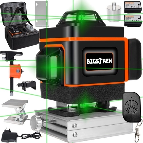 Precieze 4D laserwaterpas 16 lijnen - groene laser 360°
