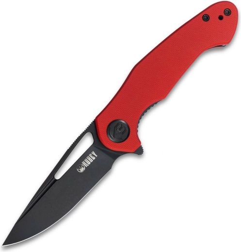 Kubey Dugu elegante vouwbare zakmes 7,4 cm, dark stonewash, rood G10