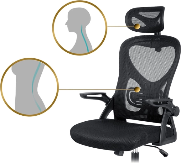 Ergonomische ondersteuning voor nek en onderrug