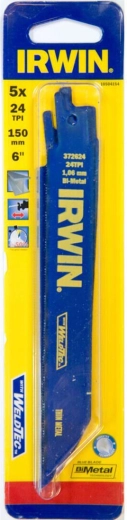 Metaalzaagbladen voor reciprozaag 150 mm, 24 TPI (5 stuks) IRWIN