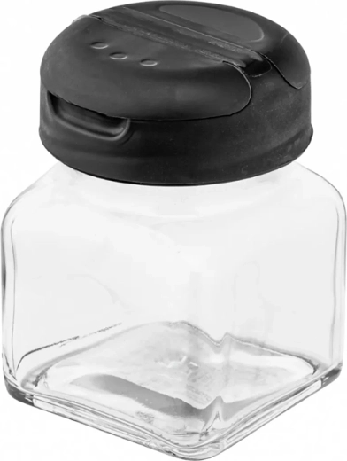 Glazen kruidenpot met klapdeksel 150 ml zwart