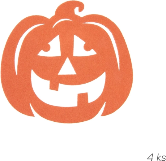 Set van 4 onderzetters met Halloween-pompoenmotief