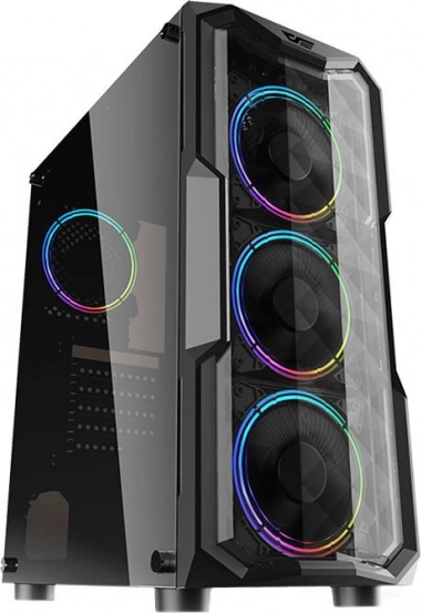 computerbehuizing Darkflash Aquarius Acrylic zwart, midi-tower met gehard glas