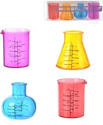 Plastic shotglaasjes UH Chemicus 50 ml (4 stuks)