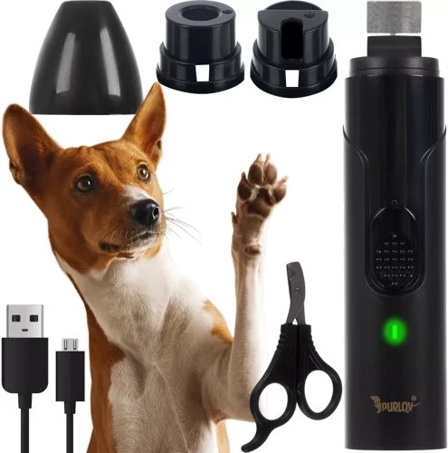 Purlov elektrische nagelvijl/slijper voor huisdieren met nagelknipper en opzetstukken - 1 stuk