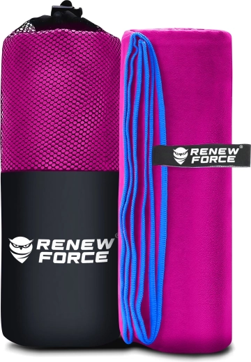 RENEW FORCE sneldrogende microvezelhanddoek XXL roze 177 × 95 cm