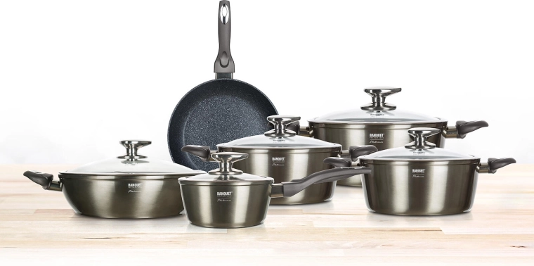Glazen deksels voor overzicht tijdens het koken