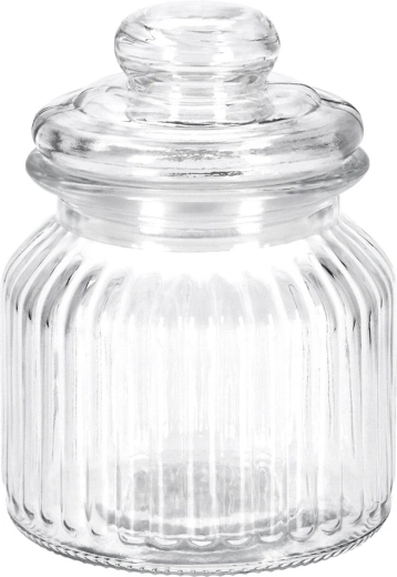 Stevig helder glas en elegante ribbelstructuur