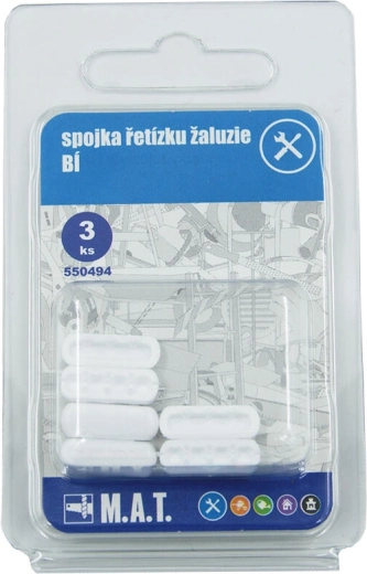 Koppeling voor jaloeziebedieningsketting, wit (3 stuks)