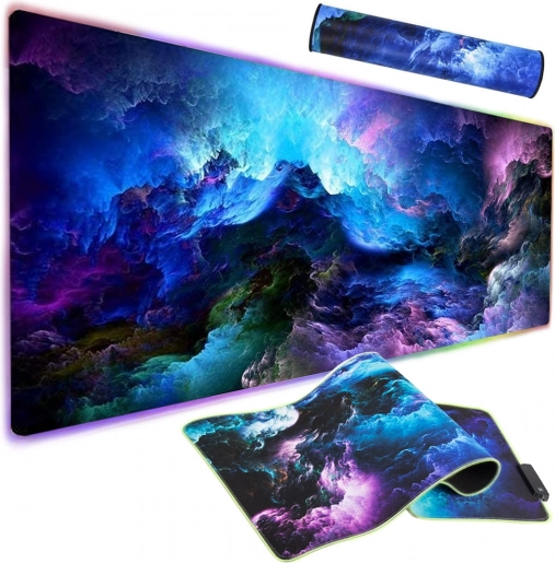 Verlichte gamingmuismat LED RGB XXL 90x40 cm