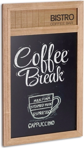 Wandbord bistro met houten lijst 34 × 55 cm bruin