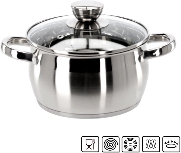 Roestvrijstalen pan met deksel Belly 2 l 18 cm