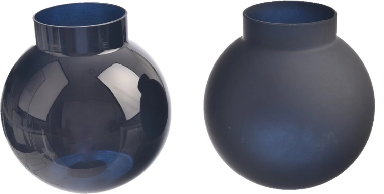 Glazen vaas in zwarte kleur 19 × 19 × 19 cm (2 varianten)