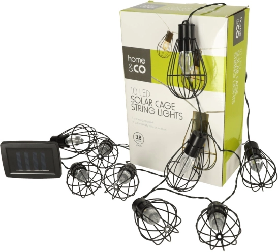 Tuinverlichting op zonne-energie – lichtslinger met gloeilampen, loft, 10 LED