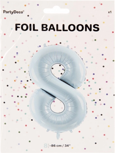 Folieballon cijfer 8 86 cm – Blauw