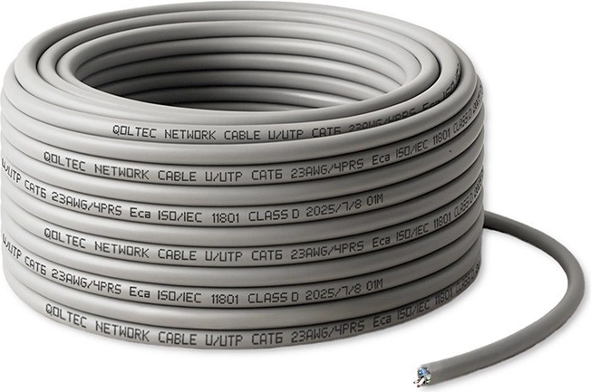 Netwerkkabel UTP Cat6 25 m – koper, 1 Gb/s, grijs