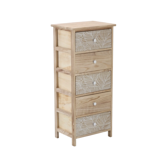 Luiza ladekast met 5 lades van paulowniahout 40 × 29 × 90 cm