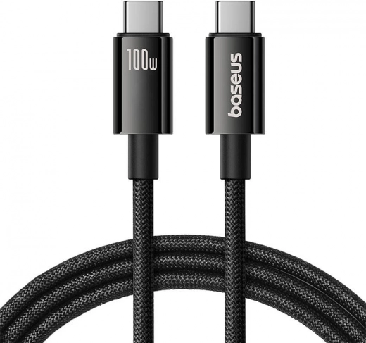 Baseus tungsten gold USB‑C naar USB‑C kabel 100 W, 1,5 m, zwart