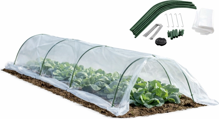 Mini tuinkas tunnel 1,8 × 6 m met folie