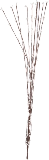 Kunstdecoratieve tak met bloem wit/bruin 65 cm