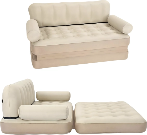 Opblaasbare tweepersoons uitklapbare sofa 5-in-1 – bank, chaise longue en bed voor thuis, in de tuin en bij het water