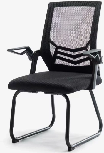 Ergonomische kantoor- en vergaderstoel van zwart mesh