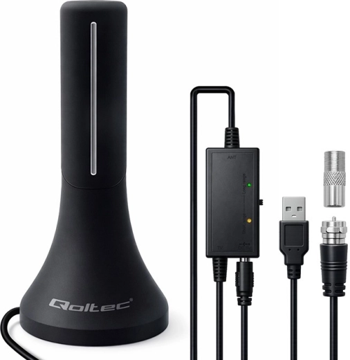 Interne DVB-T/T2-antenne met versterker, 4K, hoog rendement 32 dBi, kabel 4 m