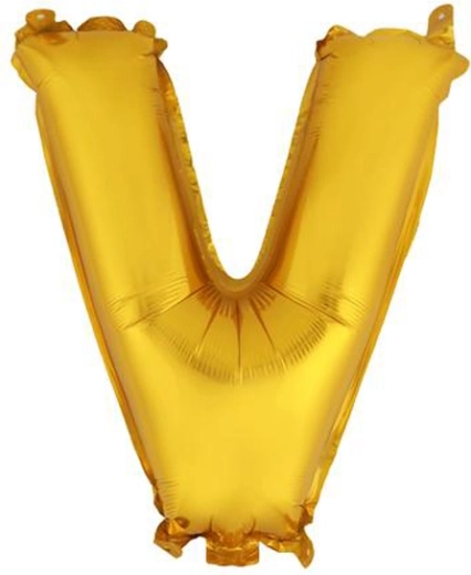 Fólioballon TORO letter V 30 cm goud