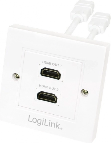 dubbele HDMI-inbouwdoos met vergulde connectoren