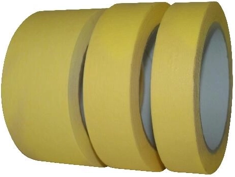 Krepp schilderstape 30 mm × 50 m geel tot 60 °C