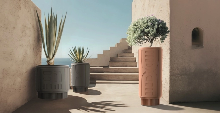 Unieke decoratie met geometrisch reliëf