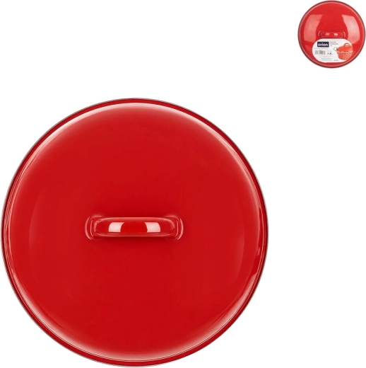 Geëmailleerde deksel Lem 17 cm rood