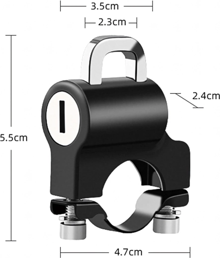 Helmslot voor motorfiets 20–24 mm – aluminium antidiefstal stuurhouder