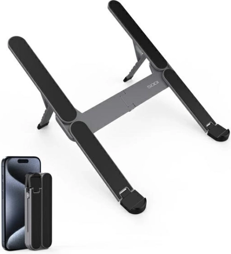 Opvouwbare compacte laptopstandaard, grijs