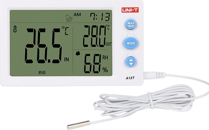 Uni-T A12T temperatuur- en vochtigheidsmeter met externe sonde