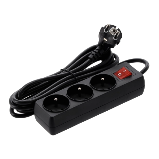 Drie Schuko-stopcontacten in een robuuste behuizing