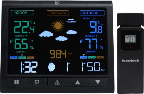 Draadloos weerstation met LCD-scherm en buitensensor