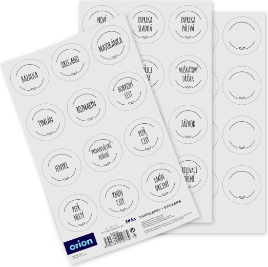 Stickerlabels voor kruidenpotjes Whiteline mix 36 CZ