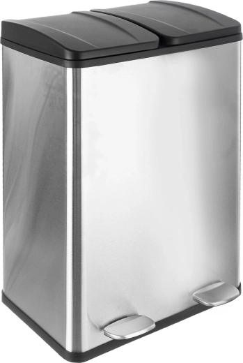 Duo recycle afvalbak roestvrij staal/UH 2×30 l