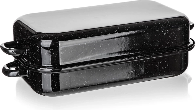 Culinaria Black geëmailleerde tweedelige braadslede 35 × 20 cm